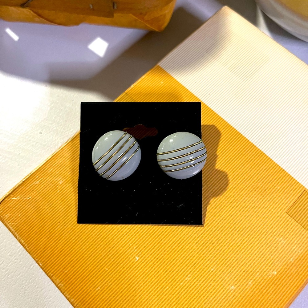 Vintage earrings, robin’s egg blue with silver accent